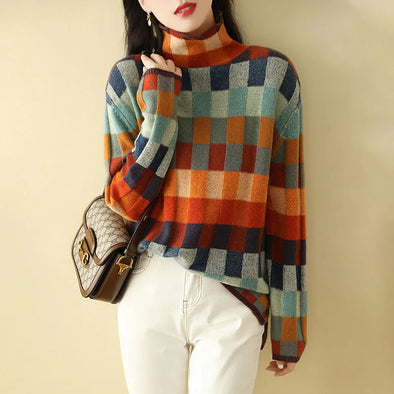 Geometry Knitted Turtleneck Sweater